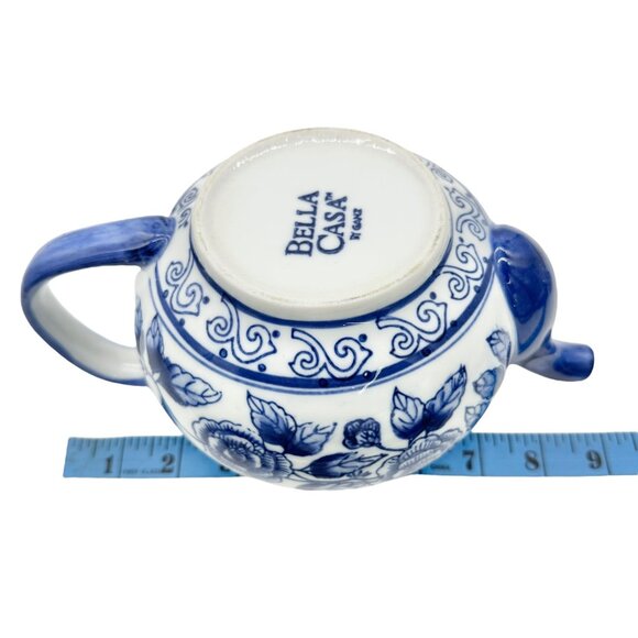Bella Casa By Ganz Teapot with Lid Blue White Porcelain Floral 9 x 6 inches - Picture 8 of 9